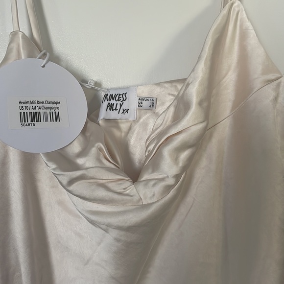 Princess Polly hewlitt mini dress in champagne. Size 10. NWT - Picture 7 of 7